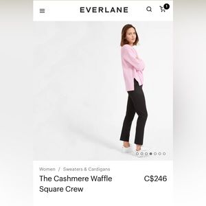 Everlane Waffle Knit Cashmere Crew Sweater in Oatmeal